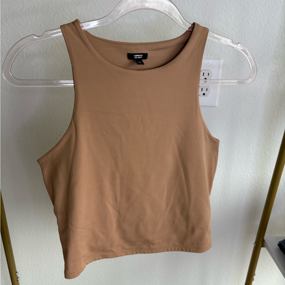 Express Tan Fitted Tank Top Sleeveless